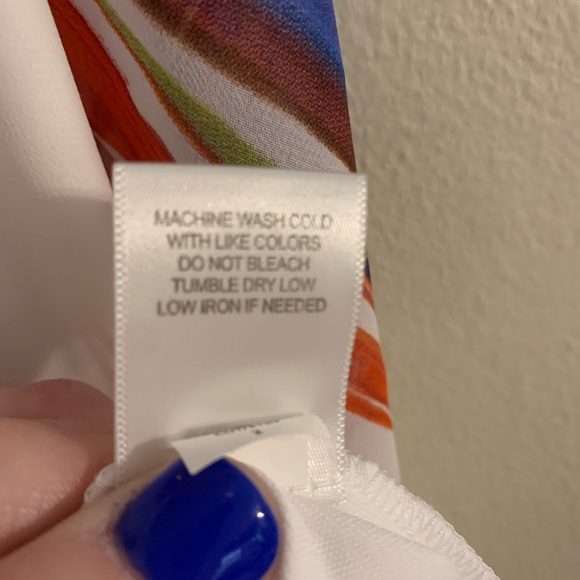 Signature by Robbie Bee paintstroke dress white 8P - Picture 5 of 6